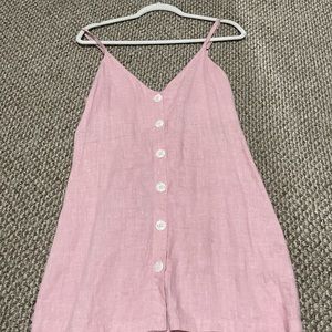 Reformation Pink Mini Linen Dress